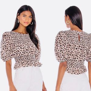 Free People Xoxo smocked, cropped blouse.